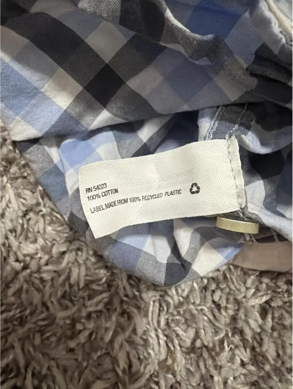 Gap Kids Boys Large Blue and Gray Plaid Short Sleeve Shirt